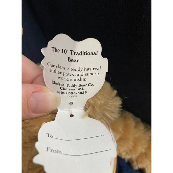 Plush Navy Football Cheerleader Soft Stuffed Bear Chelsea Teddy Bear Co NWT - Picture 7 of 7